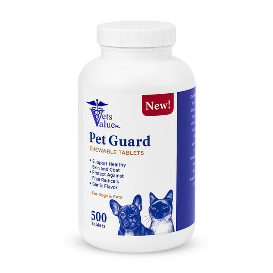 Pet Guard Brewer's Yeast & Garlic Chewables – Natural Flea & Tick Defense for Dogs & Cats – Fortified with B Vitamins – 500 count